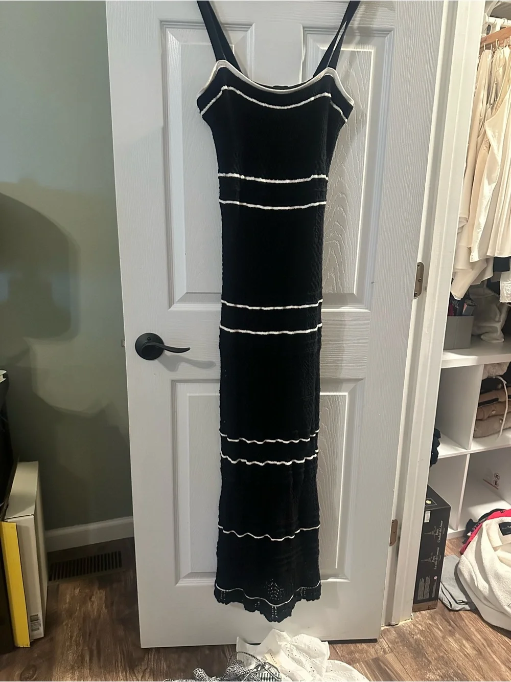Abercrombie & Fitch Black Maxi Dress with White Trim